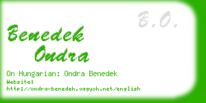 benedek ondra business card